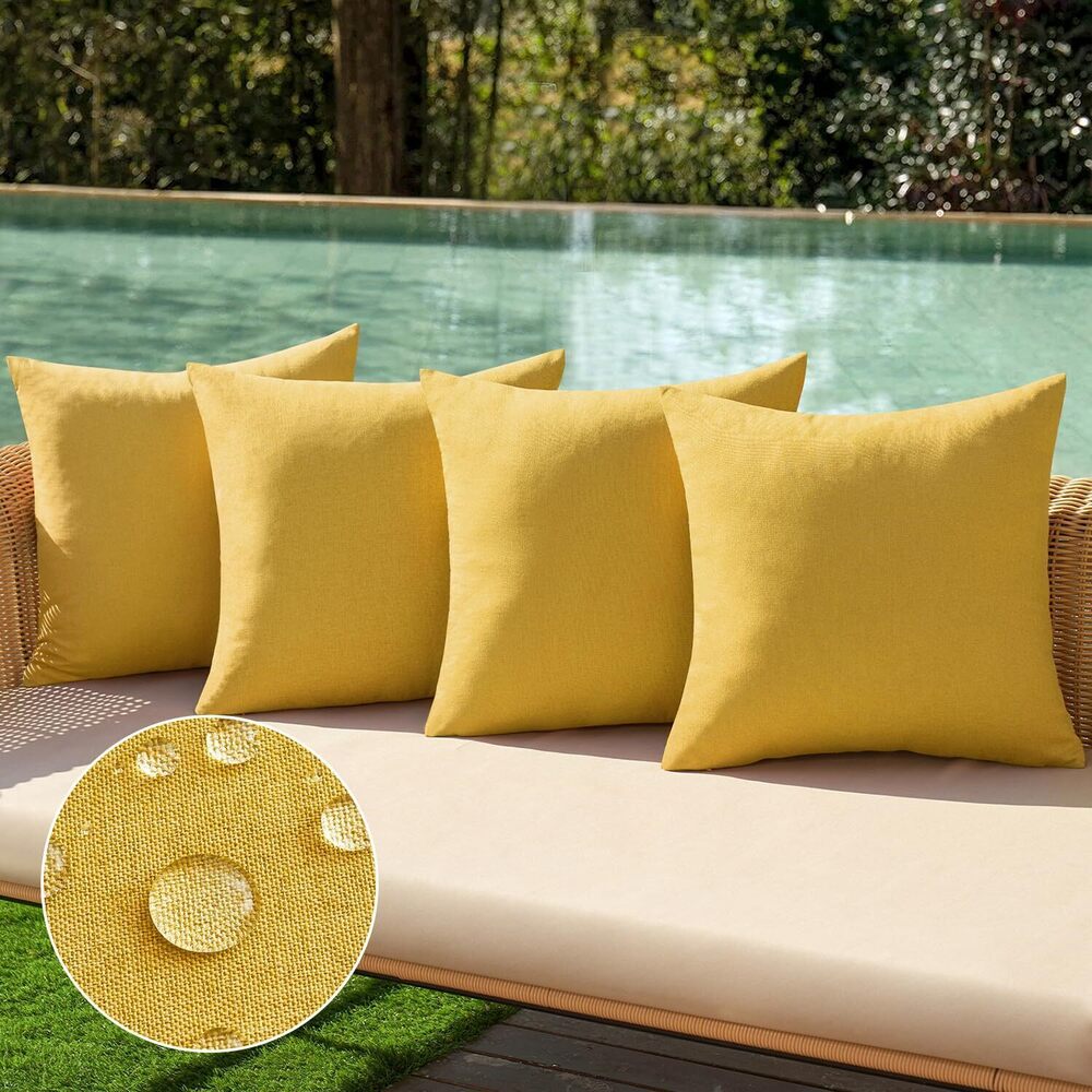 3527 Pack of 4 Decorative Outdoor Throw Pillow Covers Linen Waterproof